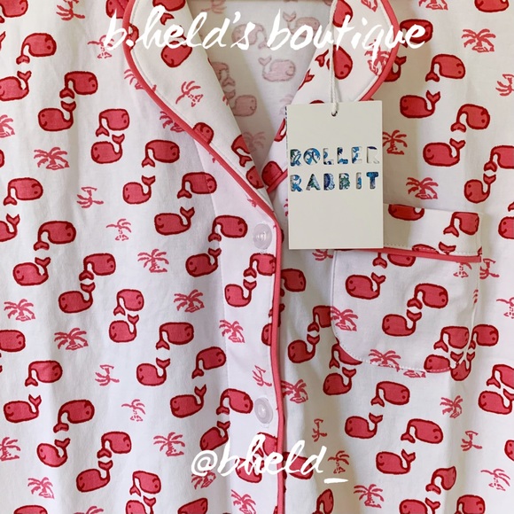 Roller Rabbit Moby The Whale Polo Pajamas in Pink Size Small S Brand New NWT - Picture 8 of 17